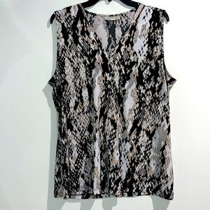 Dana Buchman Black and Brown Sleeveless Top